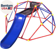 6 FT Geometric Dome Climber with 1.2M Slide and Climbing Stones, Outdoor Playgro