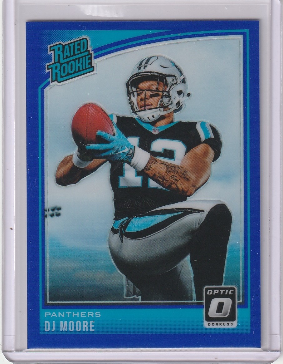 Dj Moore 2018 Panini Donruss Optic Blue Prizm Rated Rookie Rc (40/149)