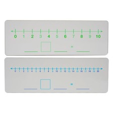 Dry Erase Number Line, Double Sided Whiteboard, 1 Pack 4x12, Side 1 1-10 Side...