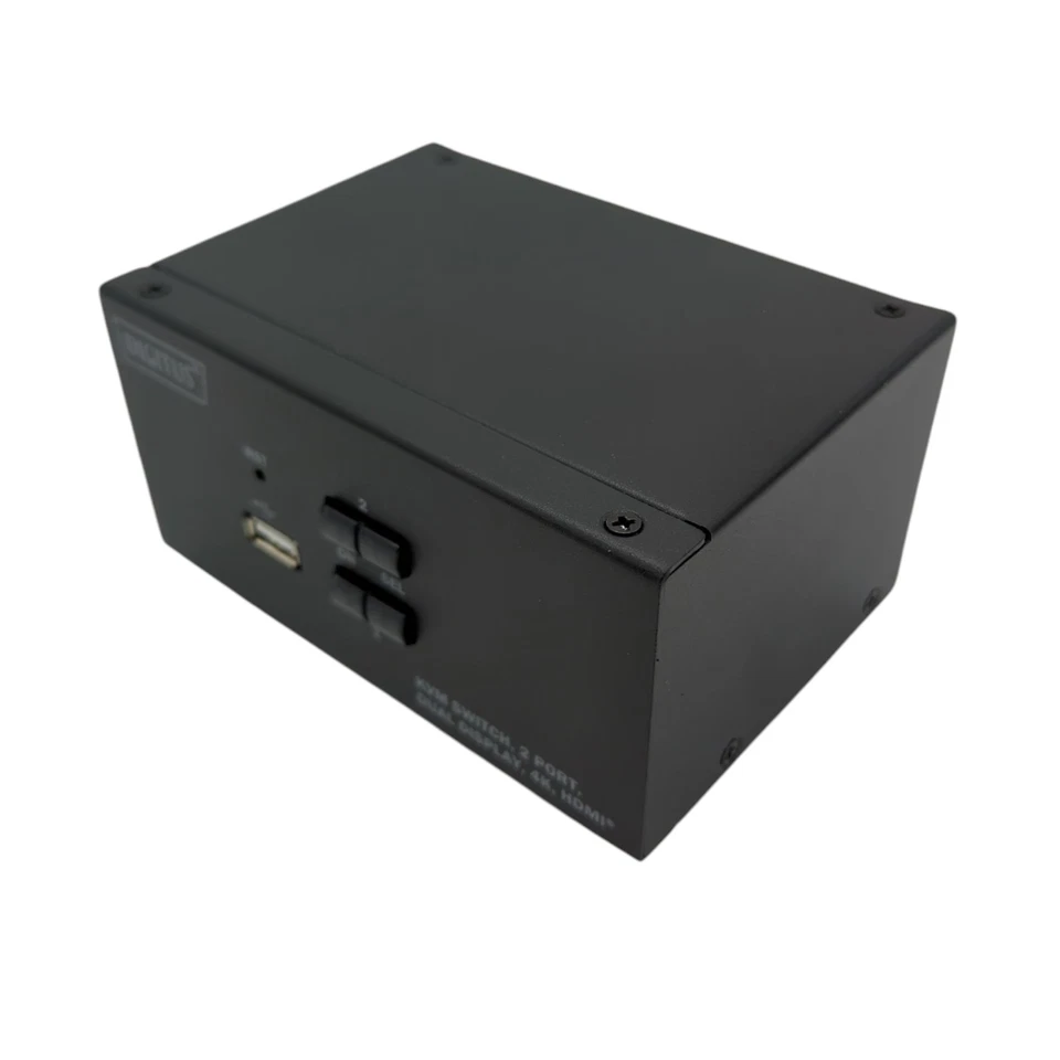 DIGITUS KVM-Switch HDMI 2-Port Dual-Display 2 PCs 2 Monitore – 1x Maus, Tastatur - Bild 3 von 4