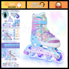 Adjustable Girls  Boys Inline Skates, Light-Up Wheels, 4 Sizes, Fun Birthday Gi