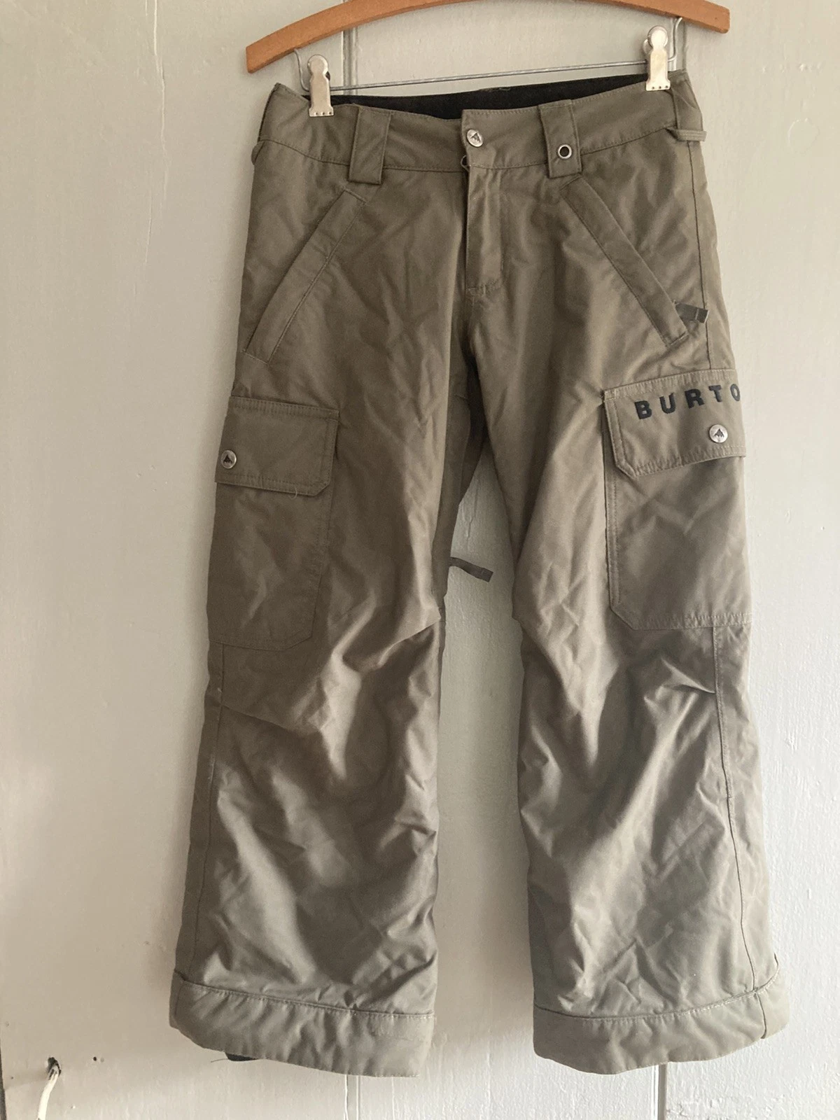 Burton DryRide Snow Snowboarding Ski Pants Kids Small 7/8 Khaki Waterproof