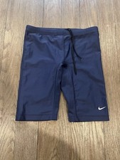 Mens Nike Navy Blue Spandex Jammers Compression Shorts swimsuit 32