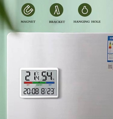 3,5'' Digitale Uhr Wecker Hygrometer Thermometer Temperatur Feuchtigkeit LCD
