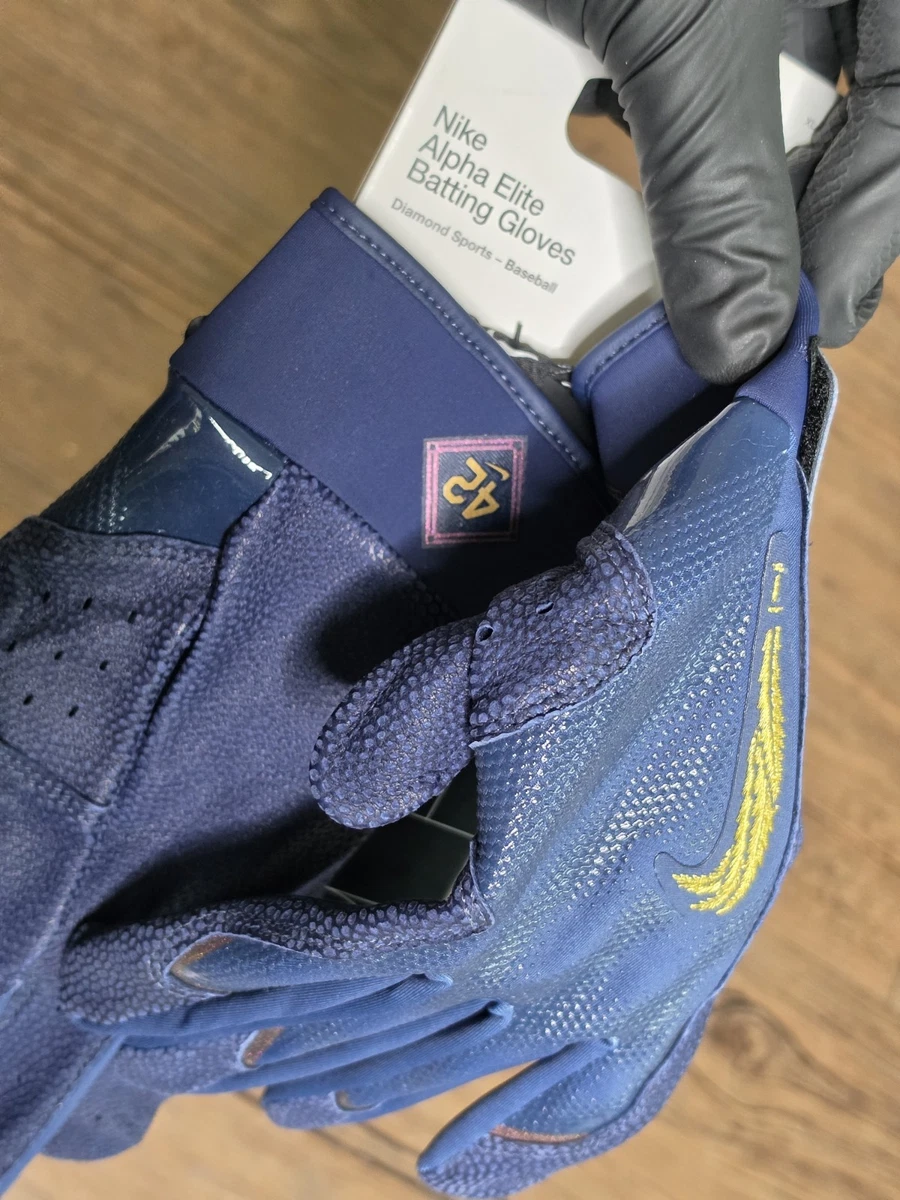 Guantes de Bateo Nike Alpha Elite Jackie Robinson Día Azul HJ1853-456 Talla XL RAROS