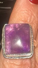 VTG Square Amethyst Ring Size 7 Sterling Silver