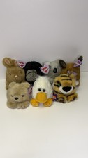 90s Puffkins Plush Lot 7 Swibco W/ Tags Koala Tiger Bear Dog Bunny Duck Gorilla