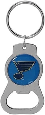 St Louis Blues Premium Solid Metal Bottle Opener Keychain, Silver Key Ring,...