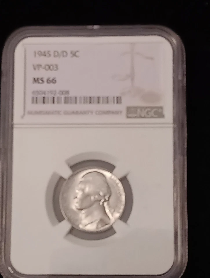 👉1945+1946 D/D Error Jefferson Nickels NGC MS66 &MS65 (2 Slabs Set ) - Image 3 of 4