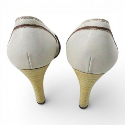 GUCCI Sherry Line Heeled Leather Loafers Shoes Size:37.5/JP:24.5 141114K Authen thumbnail 3