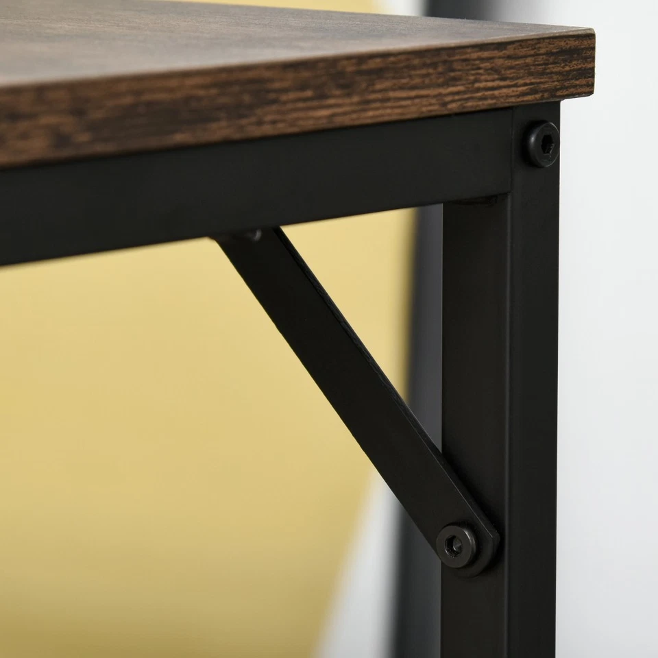 5 Piece Industrial Dining Table Set Bar Table 4 Stools Set Space Saving - Image 4 of 4