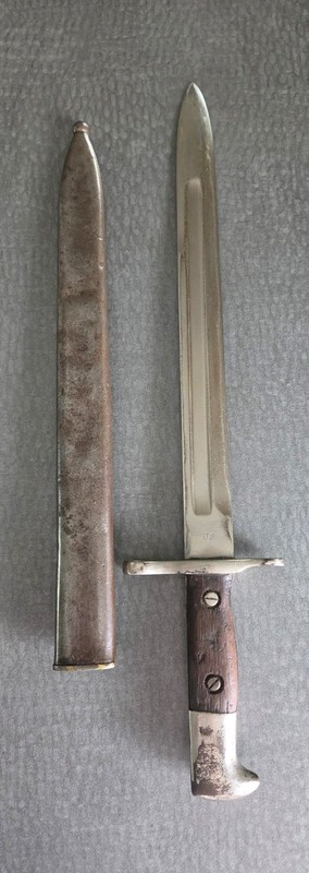 Original Pre WWI US 1901 Krag Jorgenson Bayonet Knife With Scabbard Spa/Amer War