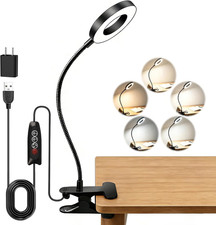 Desk Lamp Clip on Light, 48 LED USB Clamp Lamp with 5 Color Modes 10 Brightness