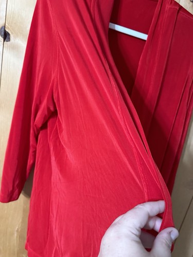 Vikki Vi Jersey Red 3/4 Sleeve Kimono Jacket Women’s Size 1X NWT - Picture 13 of 20