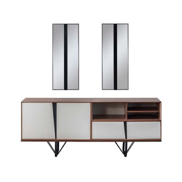 Schrank Sideboard Kommode Holzschrank Anrichte Beige Holz Esszimmer-image
