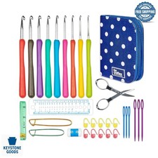 Complete 31-Piece Crochet Hook Set with Ergonomic Handles Accessories
