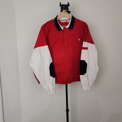 Christian Dior Vintage 1970s Red , White And Blue Pullover Polo Sweater