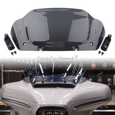 10'' Grey Smoke Windshield Windscreen Deflector For Harley Street Glide FLHXSE 23