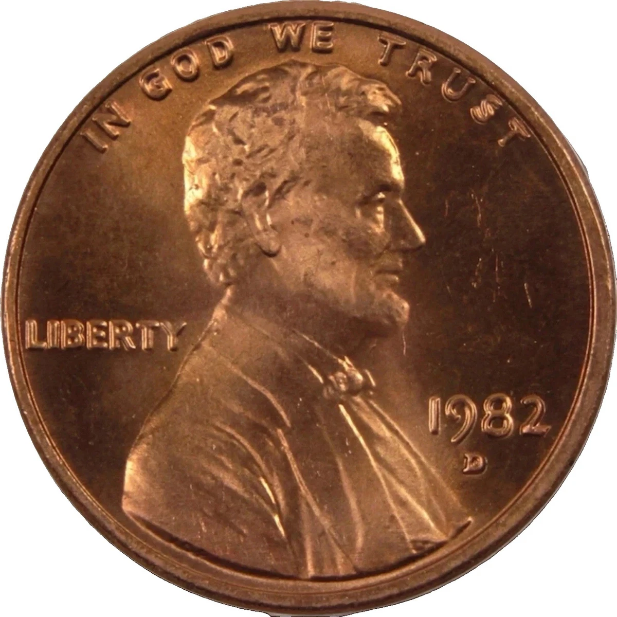 Uncirculated Copper 1982 Lincoln Memorial Small Cents (1959-2008