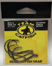 Team Catfish Octopus Circle Hooks Size 5/0 - Brand New- Qty 6