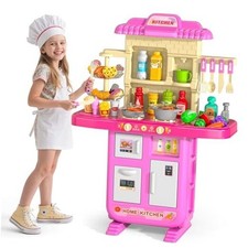 36 in Kids Kitchen Playset for Ages 2-6 4-8, Play Kitchen Toy with Play Food