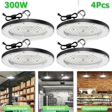 4Pcs UFO Led High Bay Light 300W Commercial Industrial Warehouse Factory Light