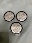 3 Uncirculated Silver Eagles 2021 2022 1 oz Each.999 Fine Silver American Eagle!