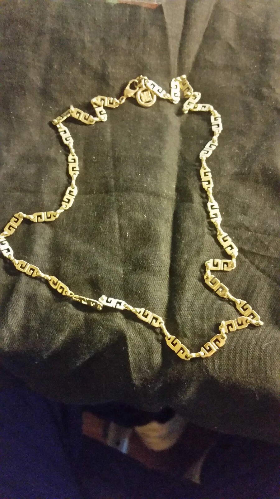 Collana catena vintage Givenchy G tono oro 24"