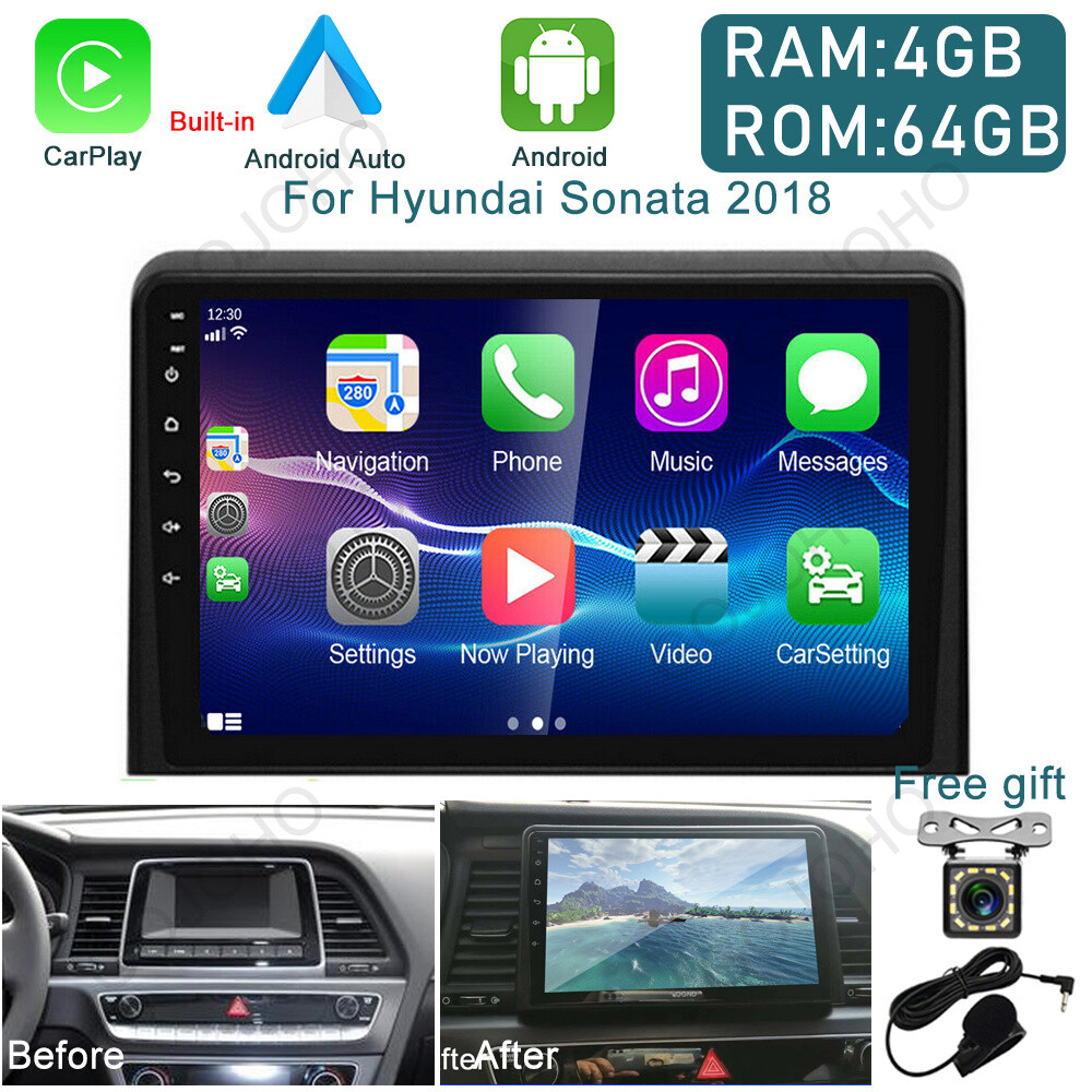 For 2018 Hyundai Sonata Radio Apple CarPlay Android 13 Car Stereo