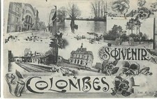 CPA cartes postales anciennes  Souvenir de Colombes  vues pensées