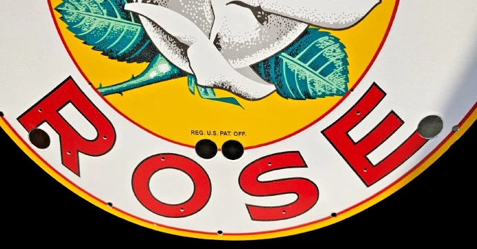 RARO LETRERO DE NEÓN ESMALTE PORCELANA ROSA BLANCA PIEL 30X30 PULGADAS Foto 3 de 4