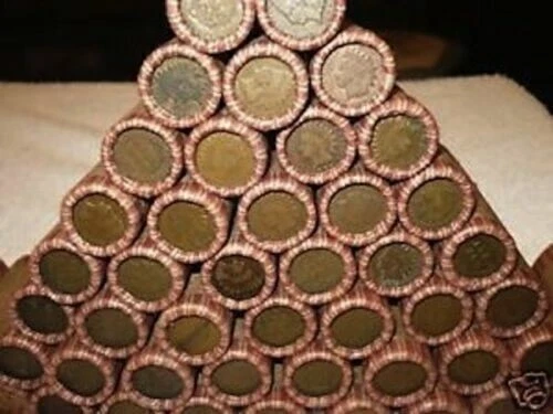 Sealed Wheat Cent Penny Rolls with an Indian Head Showing Mixed Steel Coins Lot - Picture 1 of 3