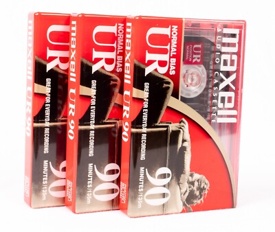 Maxell Audio Cassette Tapes, Normal Bias, 90 minute, 3 Tapes NEW
