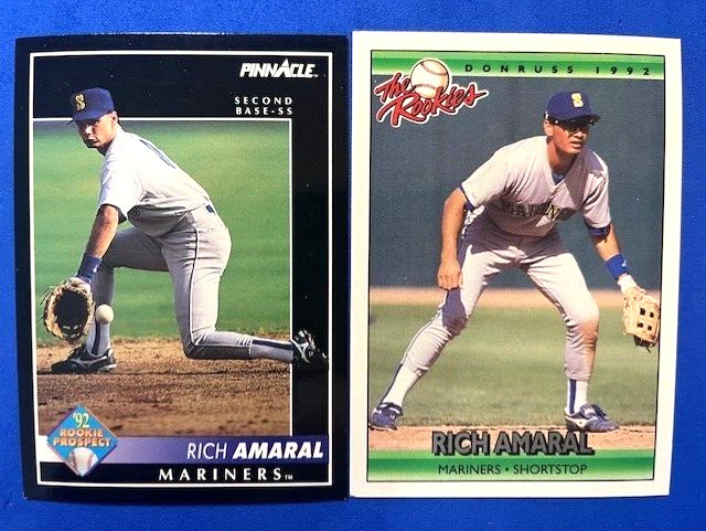 Rich Amaral 1992 Pinnacle Rookie Prospect & 1992 Donruss The Rookies - Mariners