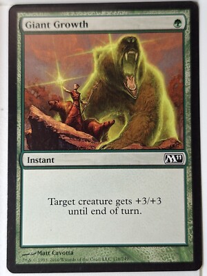 Giant Growth - Magic 2011 Core Set M11 - Magic the Gathering MTG Nice ...