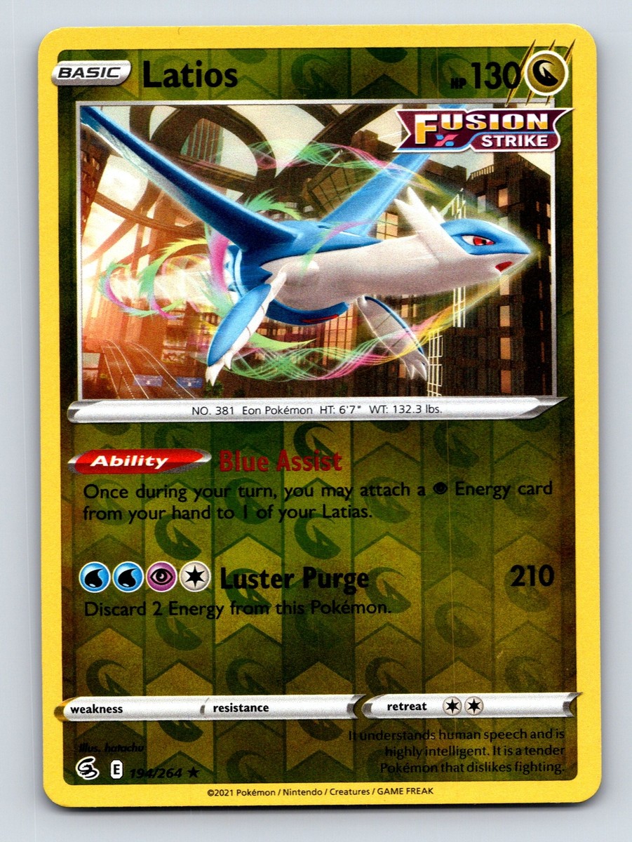 Basic Latios HP 130 Fusion Strike Blue Assist Luster Rarity Gold Colorful Basic Latios HP 130 Fusion Strike Blue Assist Luster Rarity Gold Colorful