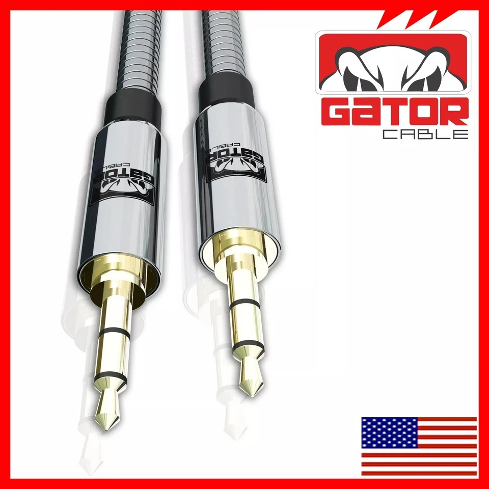 Cable AUX macho a macho de audio de 3,5 mm para teléfono iPhone Samsung todo metálico 3 pies Foto 3 de 4