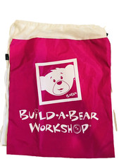 Build A Bear Workshop Pink Drawstring Mesh Backpack Tote Cinch Bag