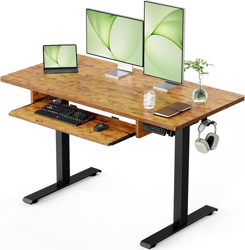 Standing Desk Adjustable Height with Extra Large Keyboard Tray, Electic Adjustab