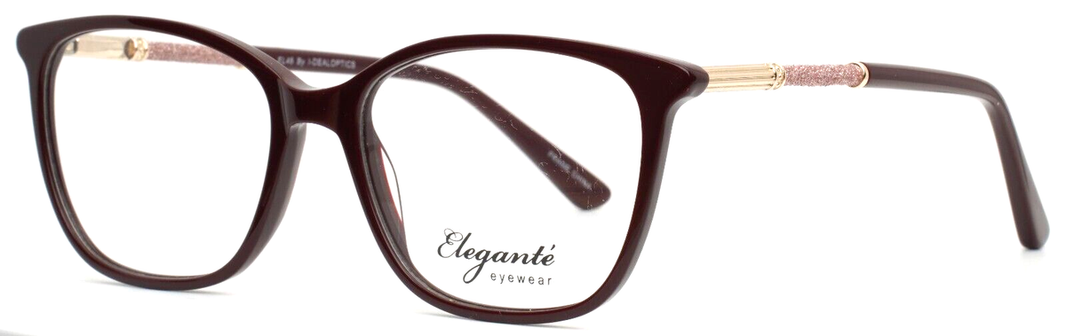 ELEGANTE EL46 Wine Womens Square Full Rim Eyeglasses 53-16-140 B:41