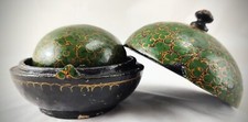 VTG Set of Two Paper Mache Nesting Trinket Boxes