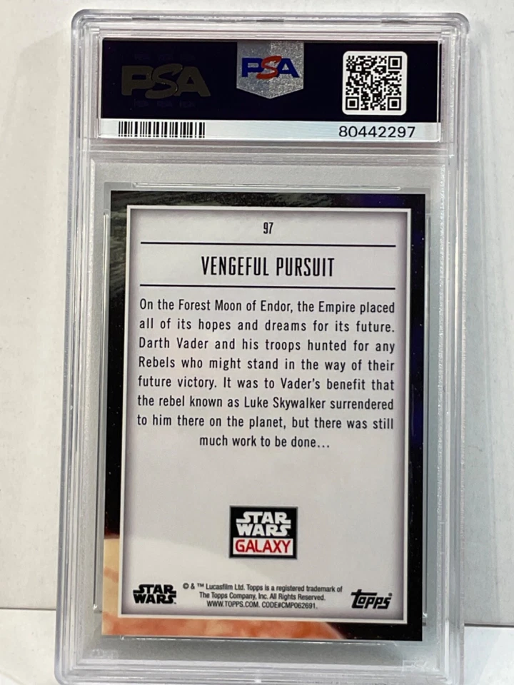 PSA 10 GEM MINT 2023 STAR WARS CHROME GALAXY VENGEFUL PURSUIT #/199 AQUA REF - Image 2 of 2