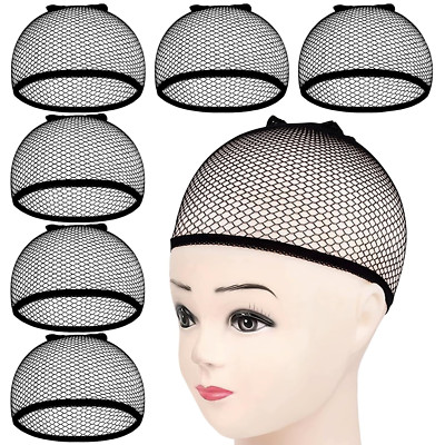 MORGLES Wig Cap, 6pcs Mesh Net Wig Caps Weaving Hair Net for Wig Close End Fishn