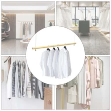 Metal Floating Clothes Hanger Ceiling Rail Durable Garment Hanging Rod 1m