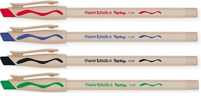 Paper Mate Replay Erasable Ballpoint Pens 12 Pens Black Blue Red Green  New