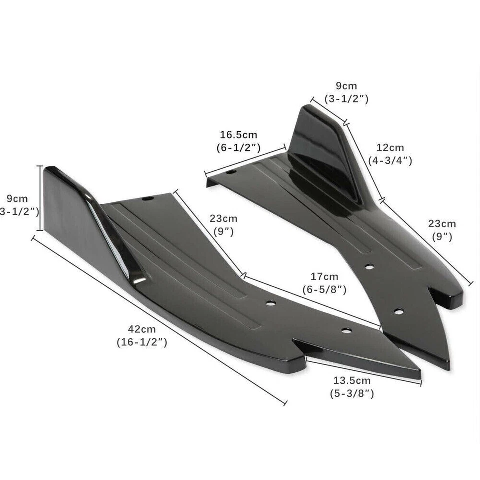 Glossy Black For Ford Fusion 2010-2020 Rear Bumper Diffuser Splitter Canards - Imagem 2 de 4