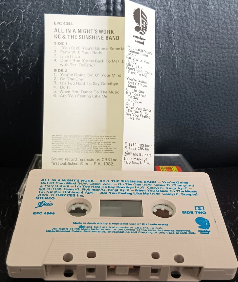 KC & The Sunshine Band – All In A Night - 1982 cassette excellent, cover VG+ - Image 2 of 2