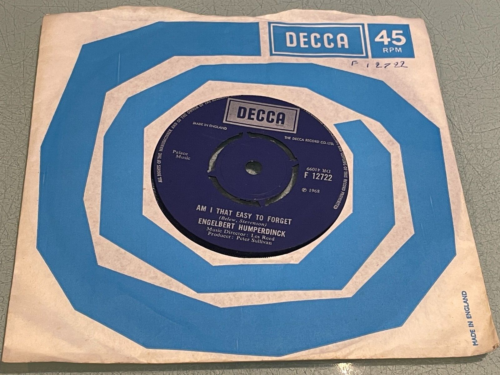 Engelbert Humperdinck - Am I That Easy To Forget - Vinyl Record 7" Single - 1968 - Afbeelding 1 van 5