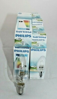 10x Philips HALOGEN Kerzenlampe KLAR B35 E14  18W  Halogenlampe DIMMBAR (104112)