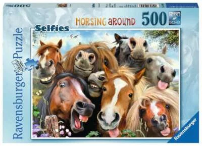RAVENSBURGER PUZZLE*500 TEILE*SELFIES No.1 HORSING AROUND*PFERDE*RARITÄT*OVP